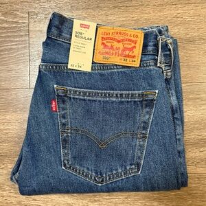 Levi’s 505 Regular Sits @ Waist Straight Leg Blue Pants Men’s Sz 32x33 SEE DISCR